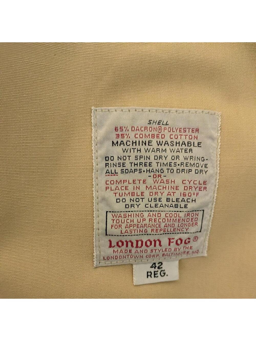 1970s London Fog Harrington Golf Jacket Tan Khaki Full Zip Mens 42R - Picture 7 of 8